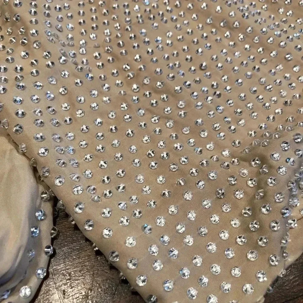 L’AGENCE Beaded Top & Mini Skirt Size Medium. Champagne color. So cute. - Picture 9 of 15